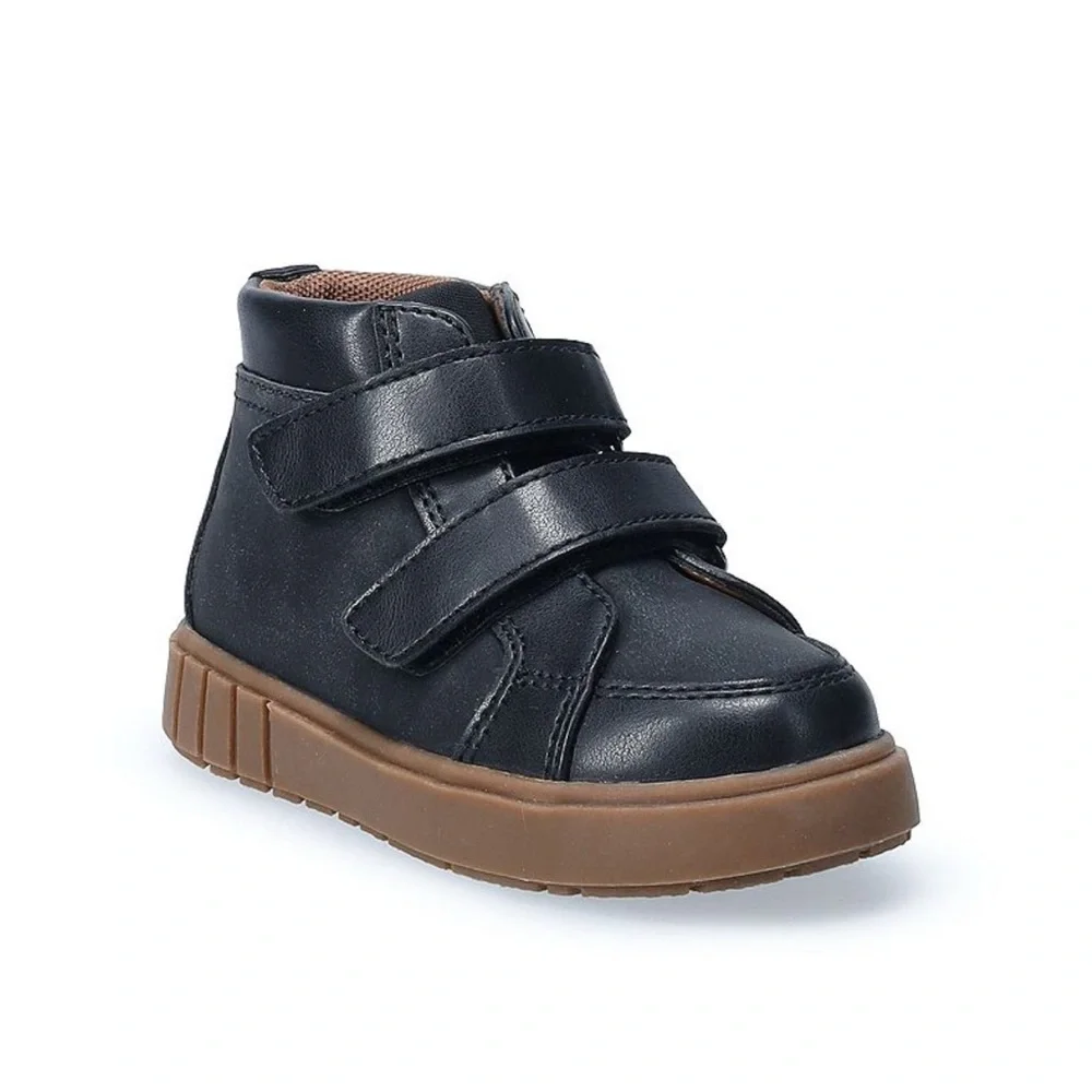 Jumping Beans Steffano Black and Brown High-Top Shoes size 6T